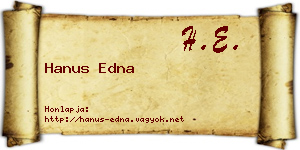 Hanus Edna névjegykártya